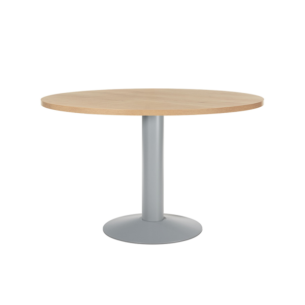 Mesa reunión circular columna gris 120 Ø