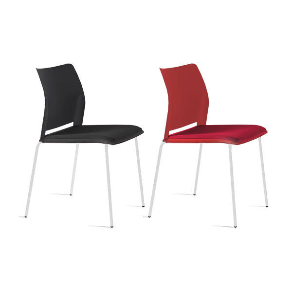 Silla ALPHA 600 patas blancas plástico tapizada