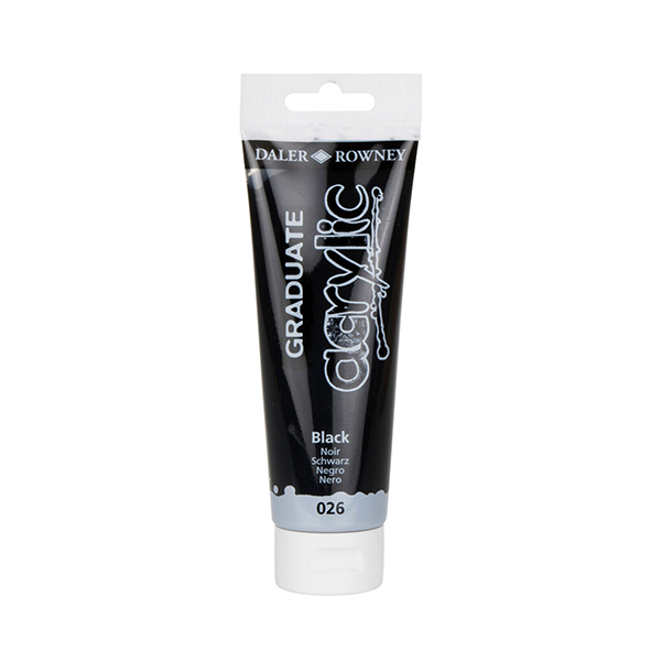 Tub 120 ml pintura acrílica Graduate Daler Rowney Negra