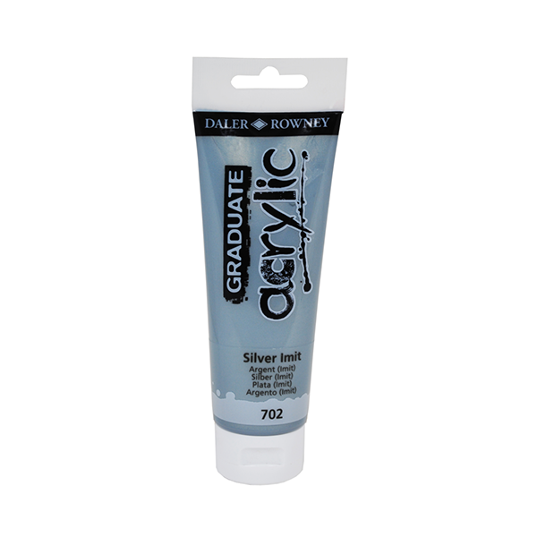 Tub 120 ml pintura acrílica Graduate Daler Rowney Gris plata