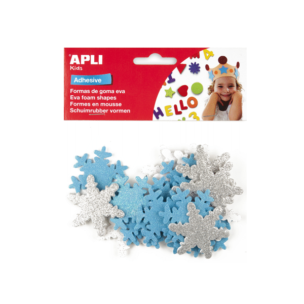 Eva adhesiva purpurina figures flocs de neu Apli