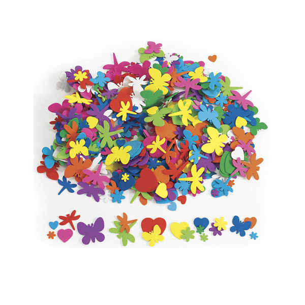 Eva flores, corazones e insectos