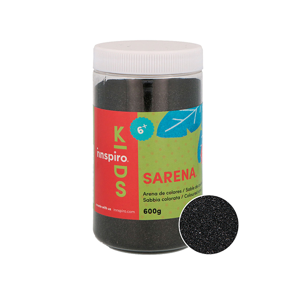 Bote 600 gr arena de colores Negra
