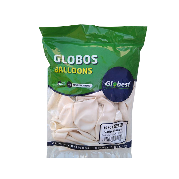 Bossa de 100 globus clàssics Blanc