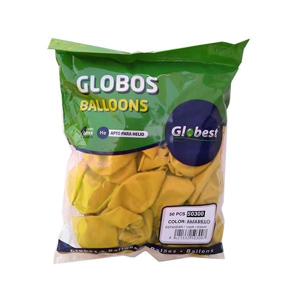 Bossa de 100 globus clàssics Groc