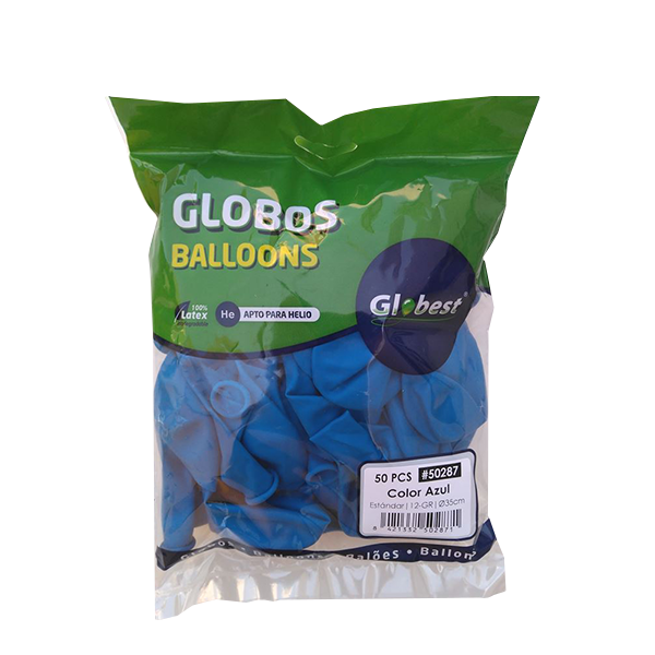Bossa de 100 globus clàssics Blau