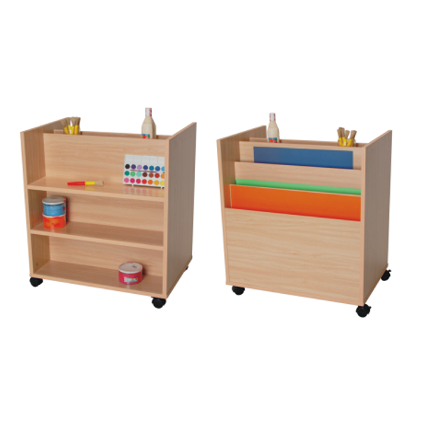 Mueble carro plástica y cartulinero