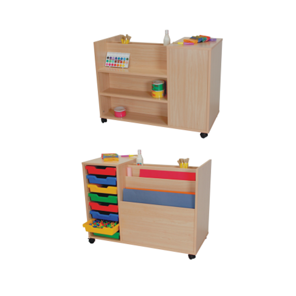 Moble carro plàstica cartolina i cubeter