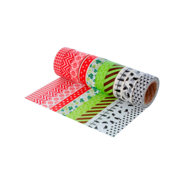 Set cintes assortides masking tape vermells,verds i negres Innspiro