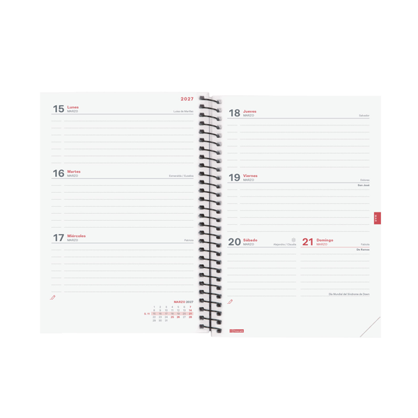 Agenda personalitzable setmana vista Finocam
