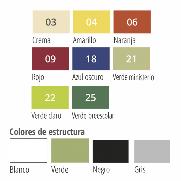 Banco infantil 394 altura 30 cm. patas gris