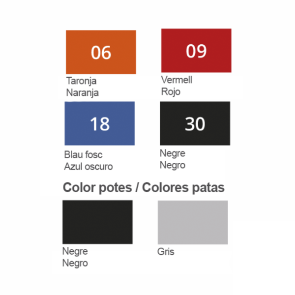 Silla XAUEN 142 plástico pala patas gris
