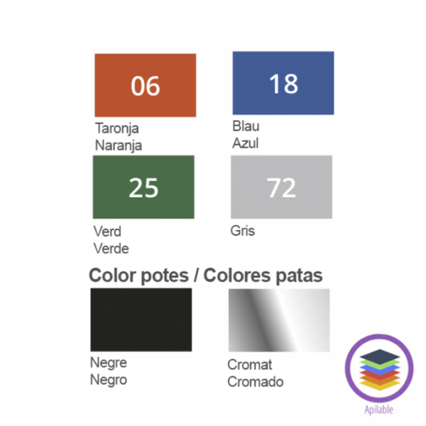 Silla 140 patas negras