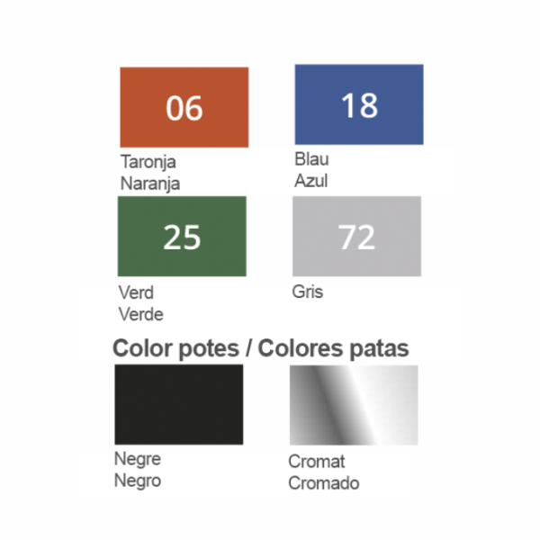 Silla con pala 262 patas negras