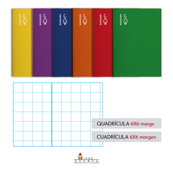 Llibretes Escolofi Quart 50 fulls quadrícula 6x6