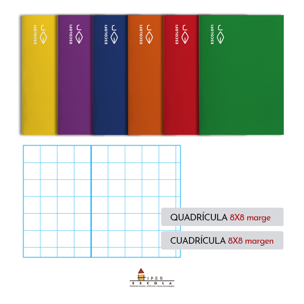 Llibretes Escolofi Quart 50 fulls quadrícula 8x8
