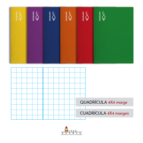Llibretes Escolofi Quart 50 fulls quadricula 4x4