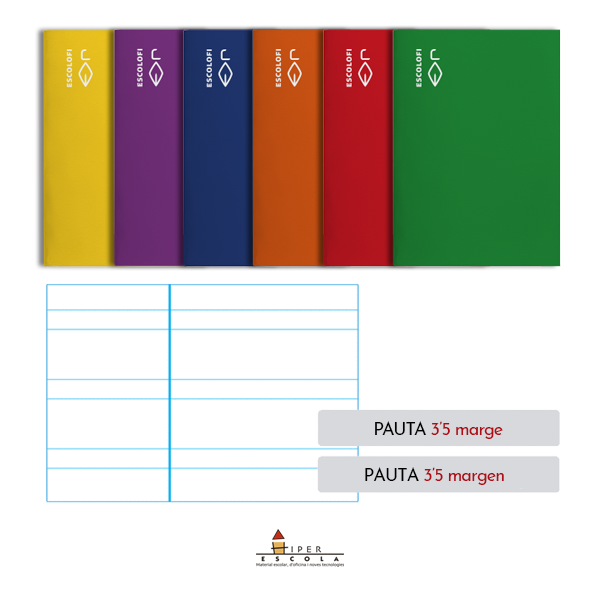 Llibretes Escolofi Quart 50 fulls pauta 3,5 mm
