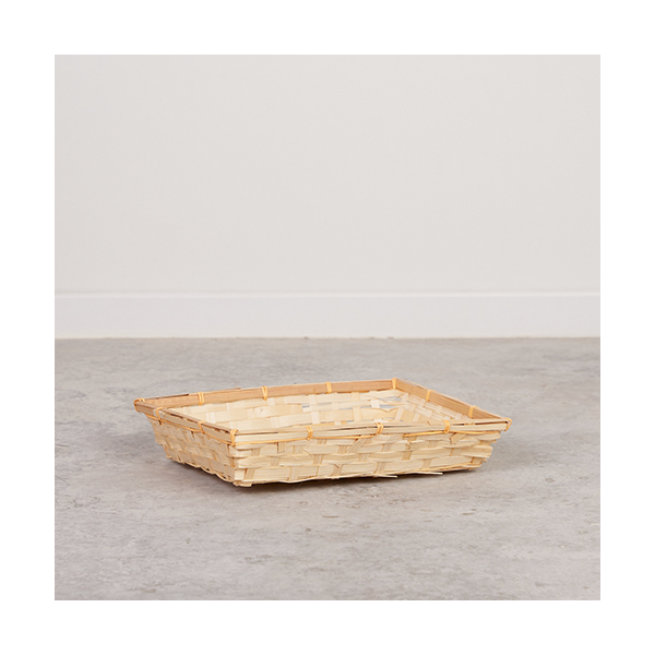Bandeja rectangular de bambú 50x34x12 cm