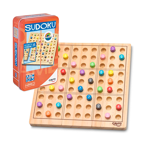 Sudoku de fusta caixa metall