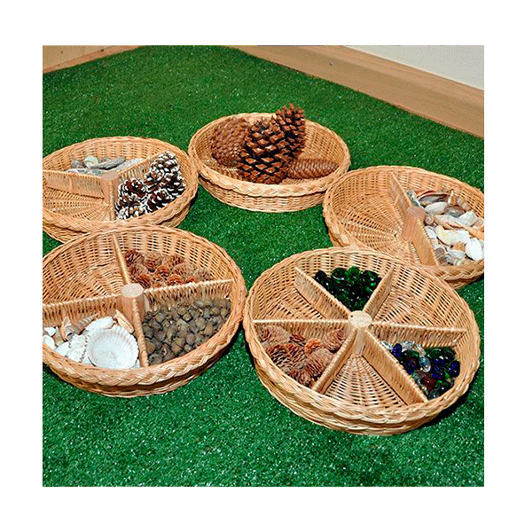 Lot 5 classificadors rodons de vímet Ø30 cm