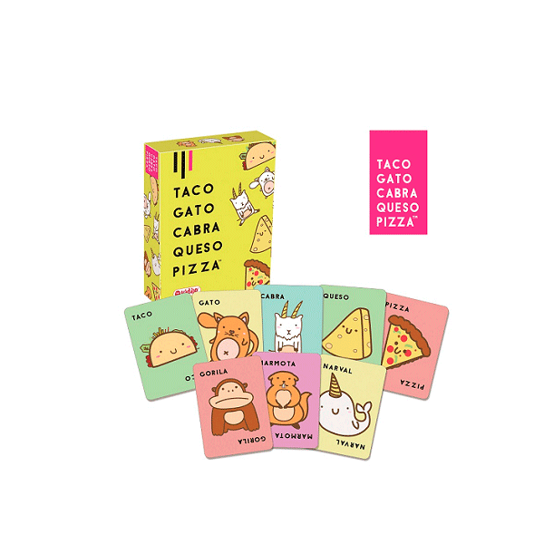 Taco, gato, cabra, queso y pizza