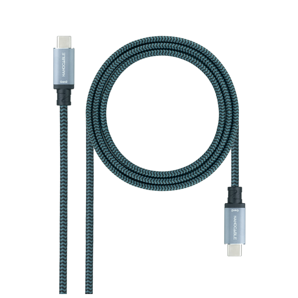 Cable USB 3.2 Gen2x2 20Gbps 5A/100W 4K/60Hz con conector tipo USB-C macho en ambos extremos. 2 m.