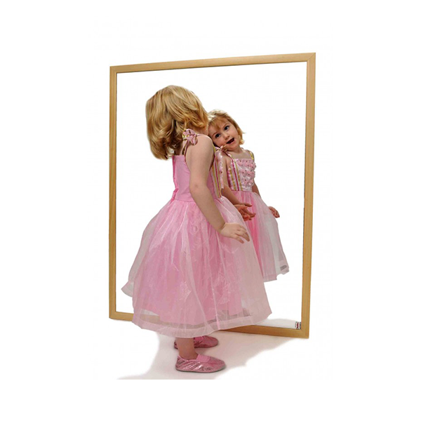 Espejo infantil 100x65 madera natural - Material escolar