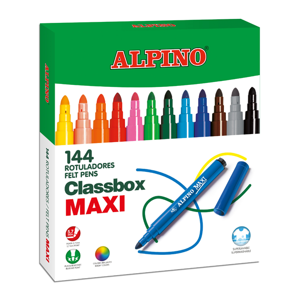 Lot escolar retoladors Alpino Maxi economy pack