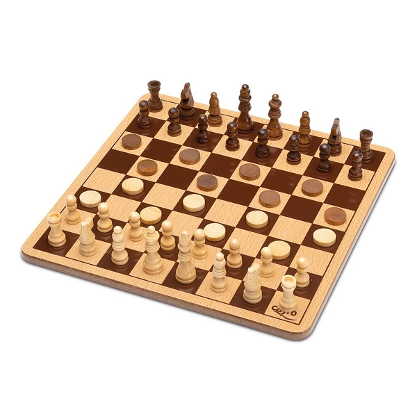 Escacs - Dames de Fusta Metall Box