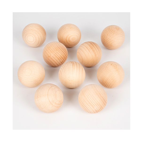 Conjunto 10 bolas madera Ø50 mm.