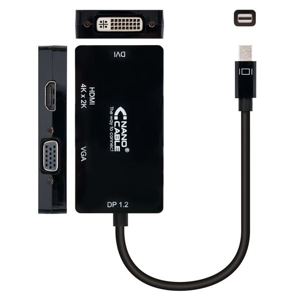 Conversor mini DisplayPort a VGA-DVI-HDMI